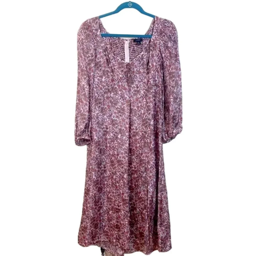 J.Crew Sweetheart Long-Sleeve Midi Dress in Fête Floral size 10